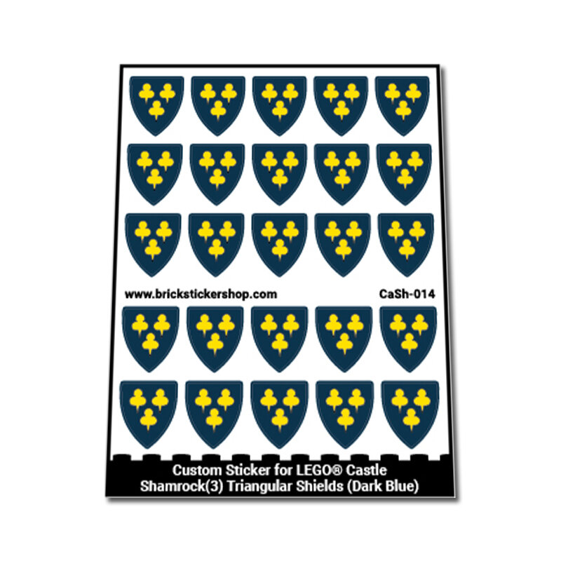 Custom Sticker - Shamrock(3) Triangular Shields (Dark Blue)