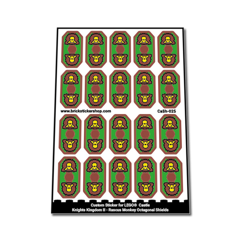 Custom Sticker - Knights Kingdom II - Rascus Monkey Octagonal Shields