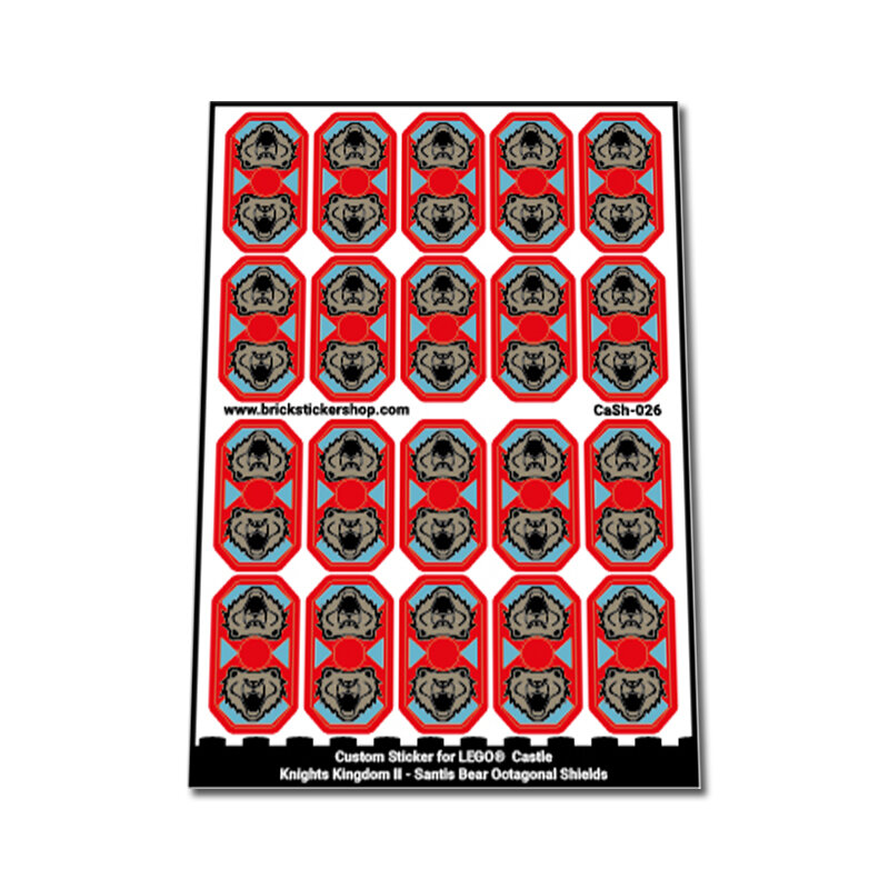 Custom Sticker - Knights Kingdom II - Santis Bear Octagonal Shields