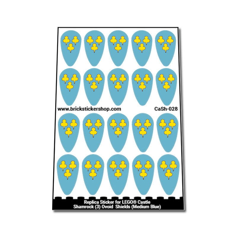 Custom Sticker - Shamrock (3) Ovoid  Shields (Medium Blue)