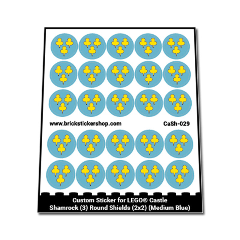 Custom Sticker - Shamrock (3) Round Shields (2x2) (Medium Blue)