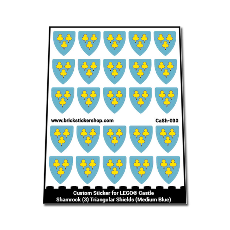 Custom Sticker - Shamrock (3) Triangular Shields (Medium Blue)