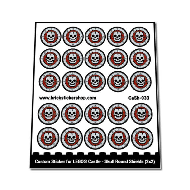 Custom Sticker - Skull Round Shields (2x2)