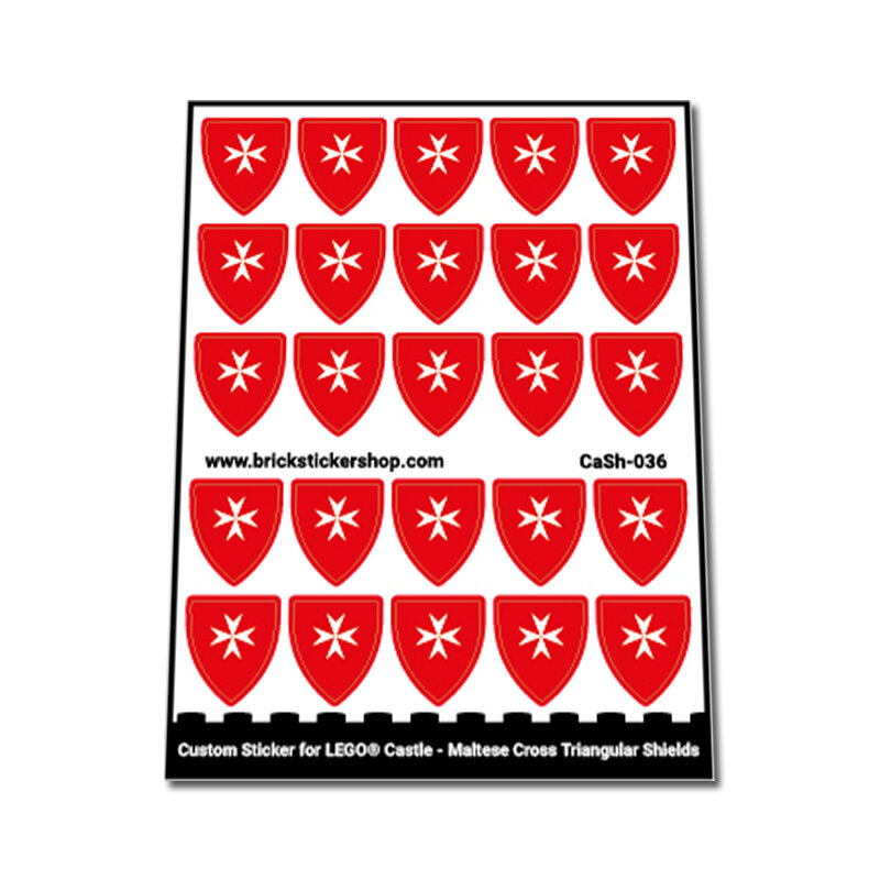 Custom Sticker - Maltese Cross Triangular Shields