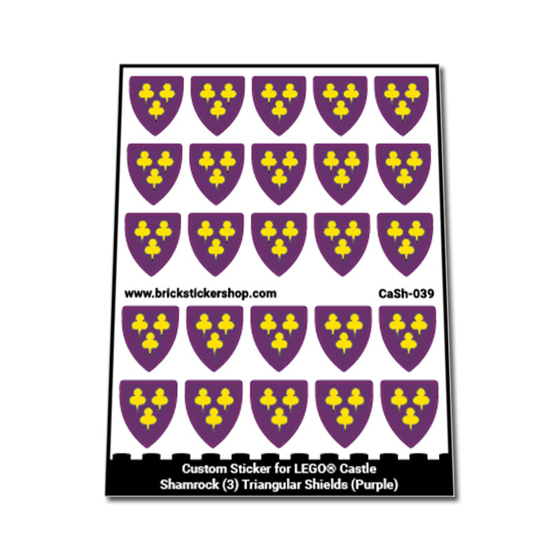 Custom Sticker - Shamrock (3) Triangular Shields (Purple)