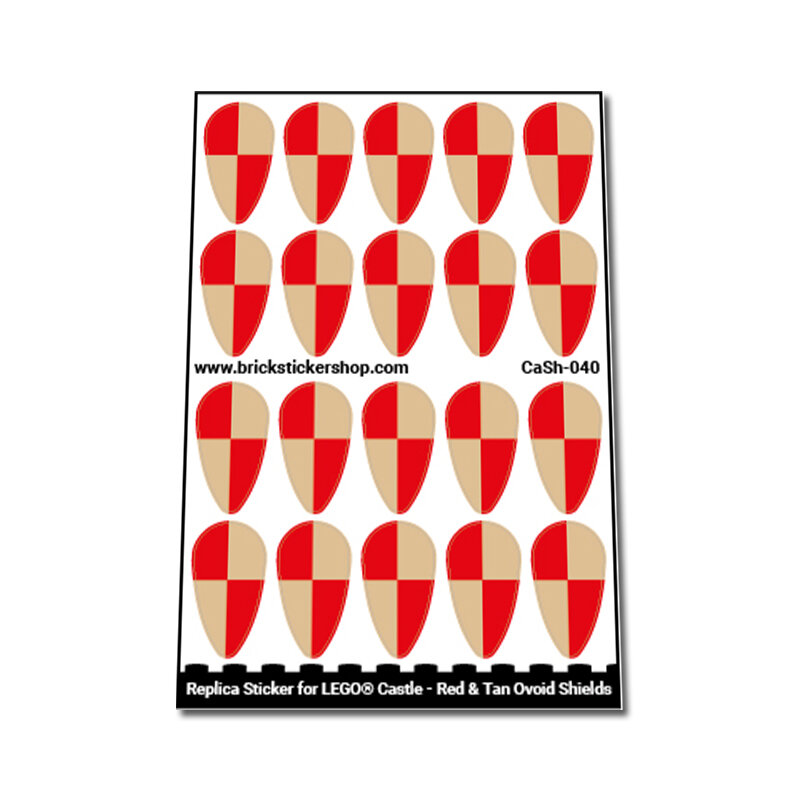 Custom Sticker - Red &amp; Tan Ovoid Shields