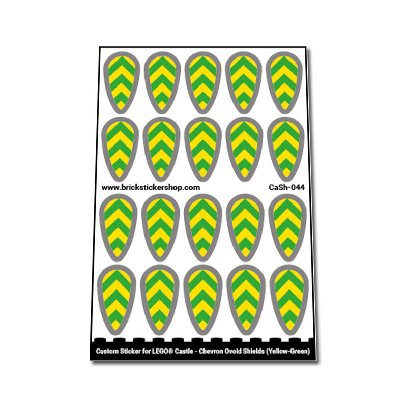 Custom Sticker - Chevron Ovoid Shield (Yellow-Green)