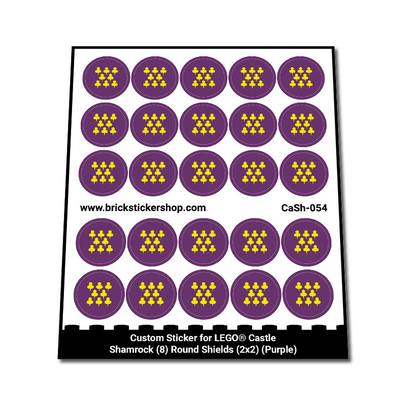 Custom Sticker - Shamrock (8) Round Shields (2x2) (Purple)