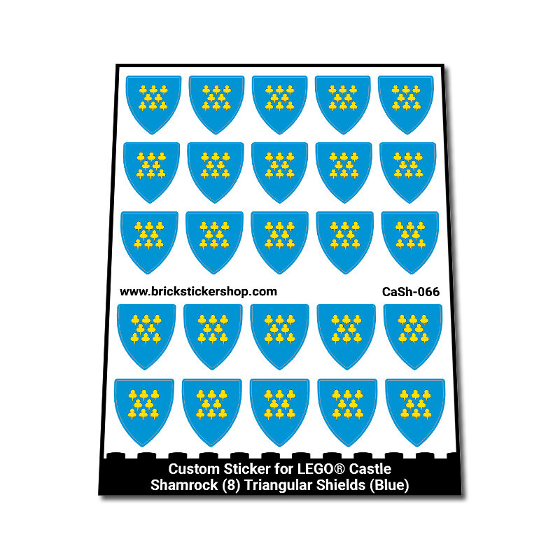 Custom Sticker - Shamrock (8) Triangular Shields (Blue)