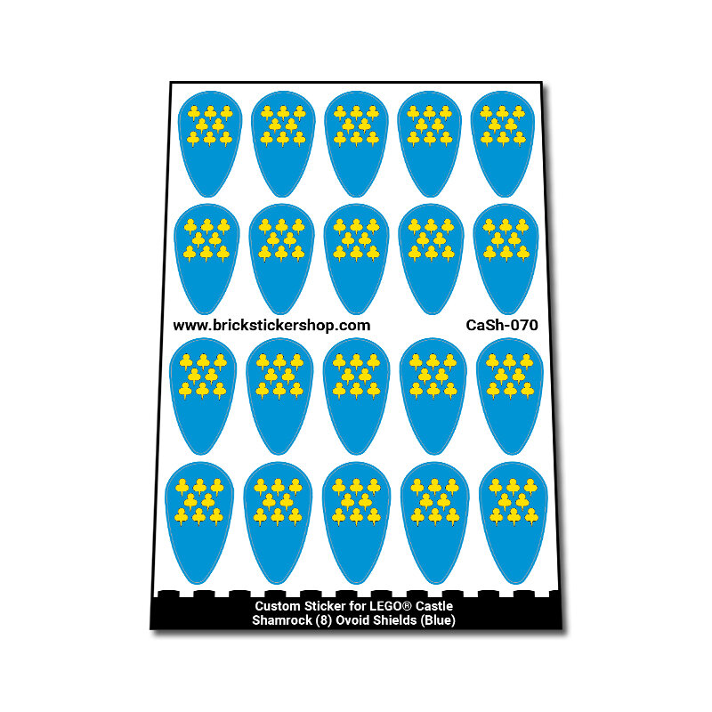 Custom Sticker - Shamrock (8) Ovoid Shields (Blue)