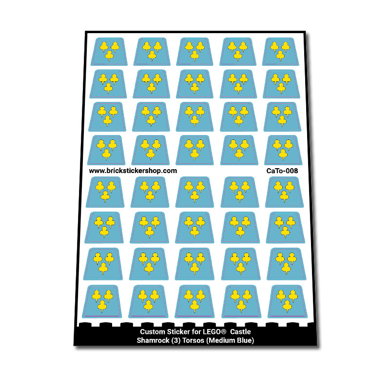 Custom Sticker - Shamrock (3) Torsos (Medium Blue)