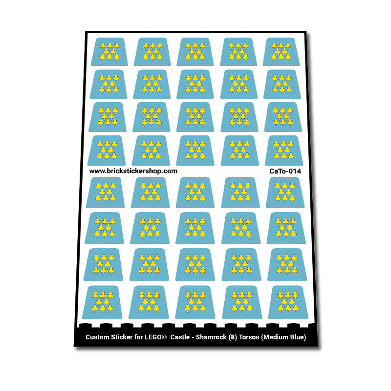 Custom Sticker - Shamrock (8) Torsos (Medium Blue)