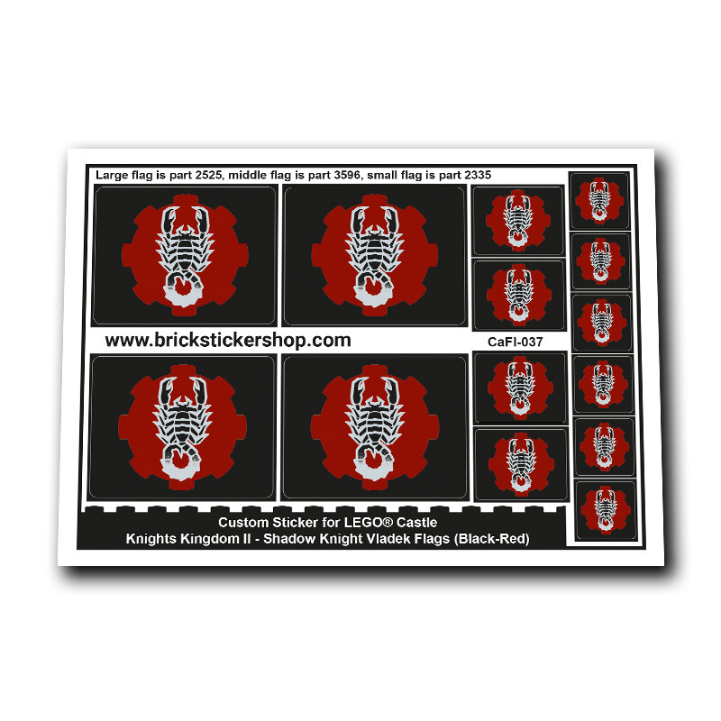 Custom Sticker - Knights Kingdom II - Shadow Knight Vladek Flags (Black-Red)