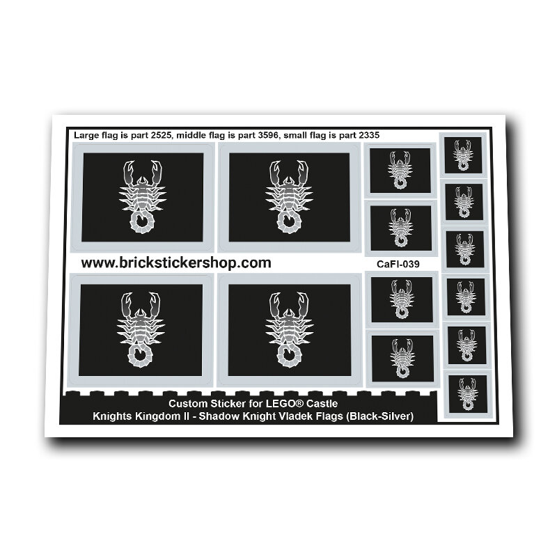 Custom Sticker - Knights Kingdom II - Shadow Knight Vladek Flags (Black-Silver)