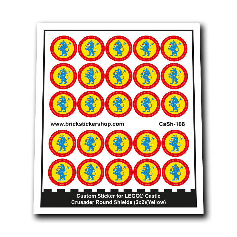 Custom Sticker - Crusader Round Shields (2x2) (Yellow)