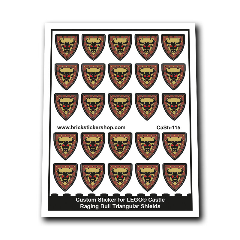 Custom Sticker - Raging Bull Triangular Shields