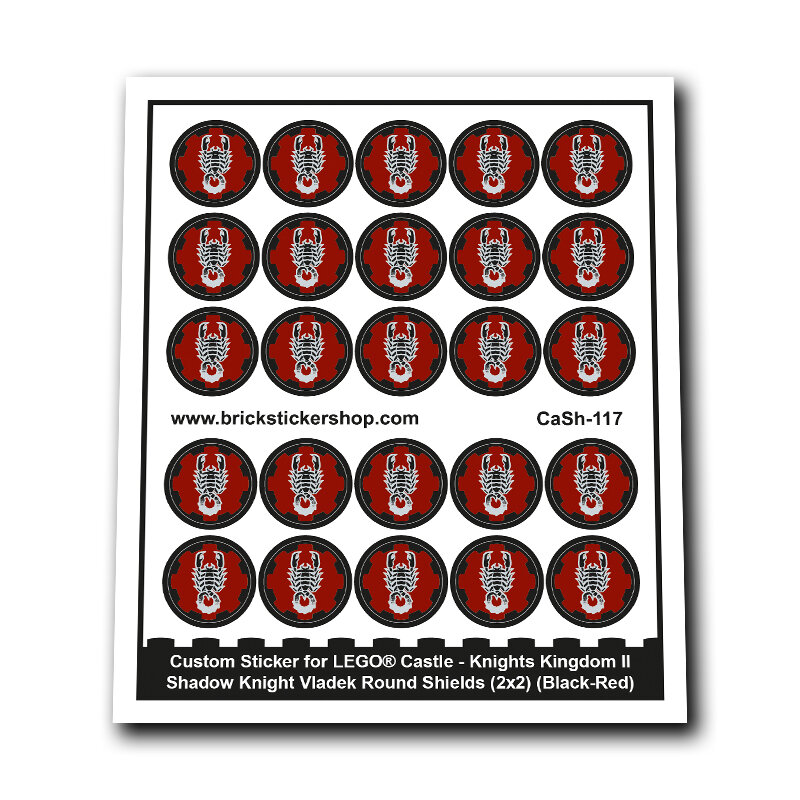 Custom Sticker - Knights Kingdom II - Shadow Knight Vladek Round Shields (2x2) (Black-Red)