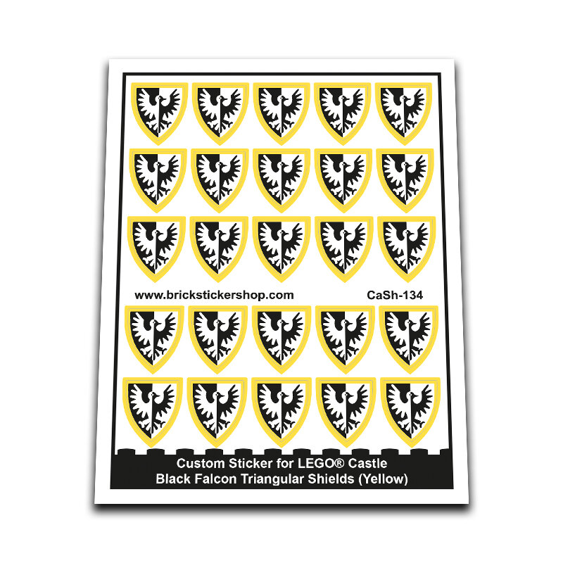 Custom Sticker - Black Falcon Triangular Shields (Yellow)