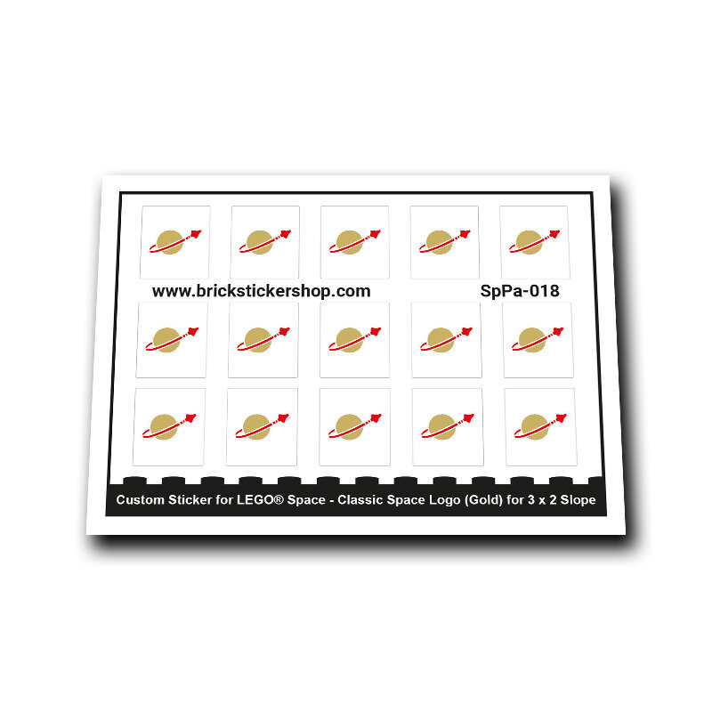 Custom Sticker - Classic Space Logo (Gold) for 3 x 2 Slope