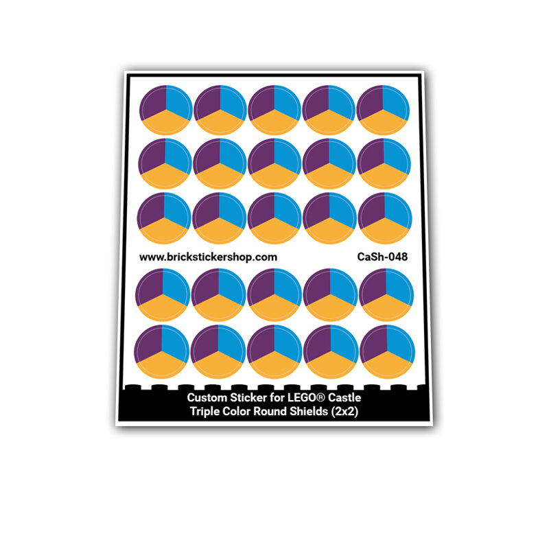 Custom Sticker - Triple Colour Round Shields (2x2)