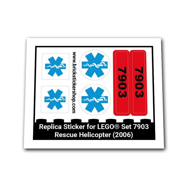 Replica Sticker voor Set 7903 - Rescue Helicopter