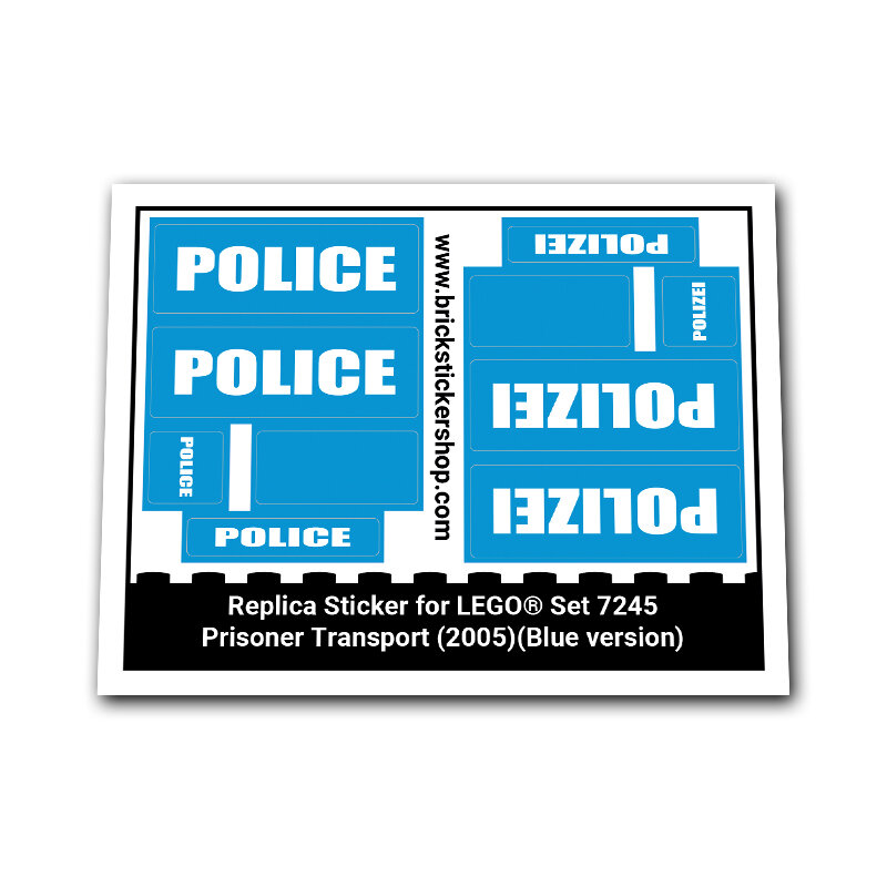 Replica Sticker voor Set 7245 - Prisoner Transport (Blue)