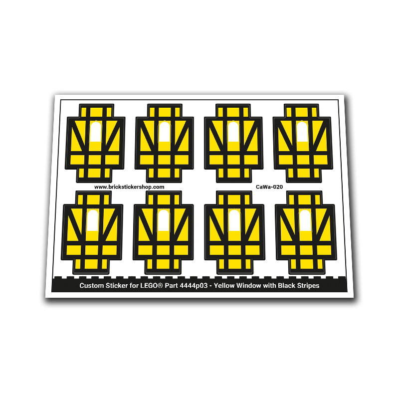 Custom Sticker - Yellow Window with Black Stripes