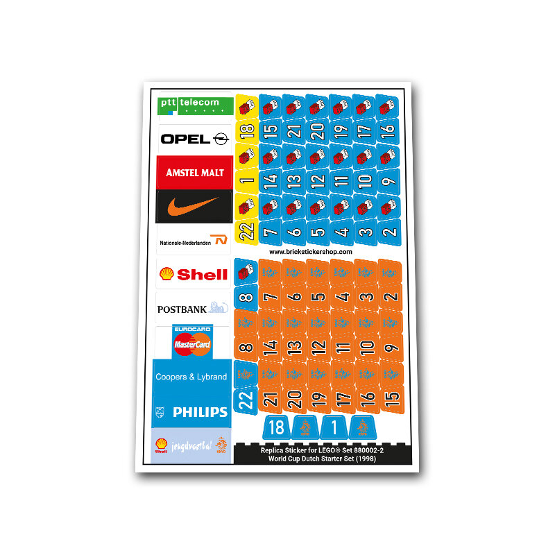 Replacement Sticker for Set 880002 - World Cup Dutch Starter Set