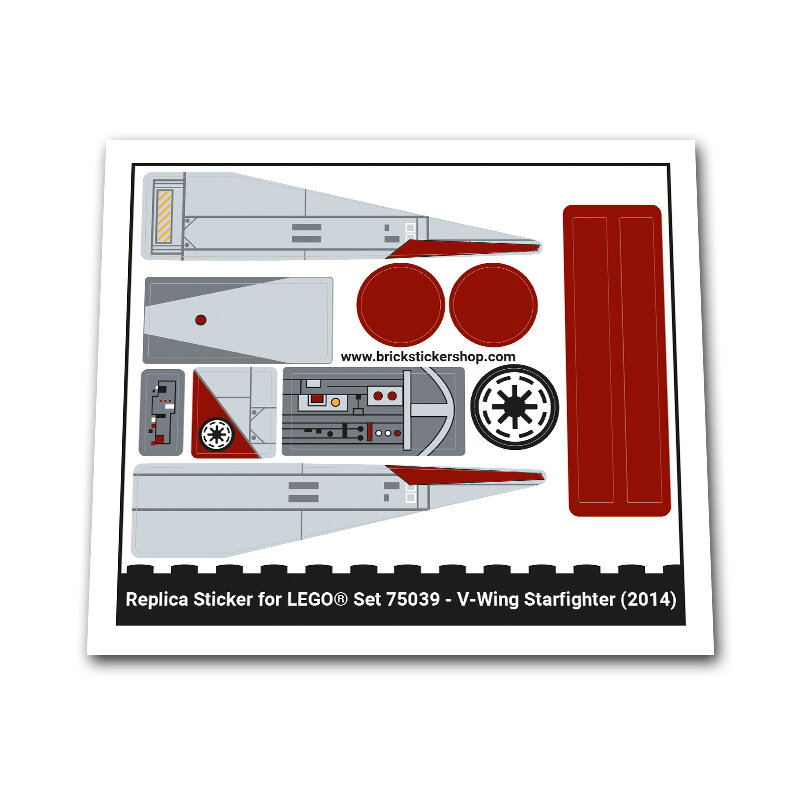 Replica Sticker voor Set 75039 - V-Wing Starfigher