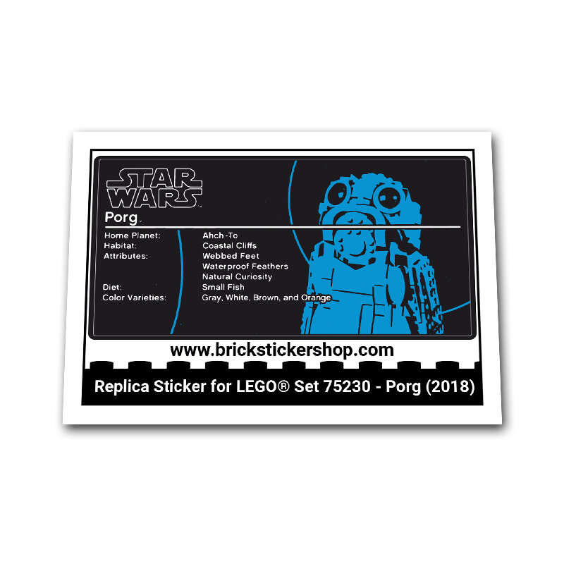 Replacement Sticker for Set 75230 - Porg