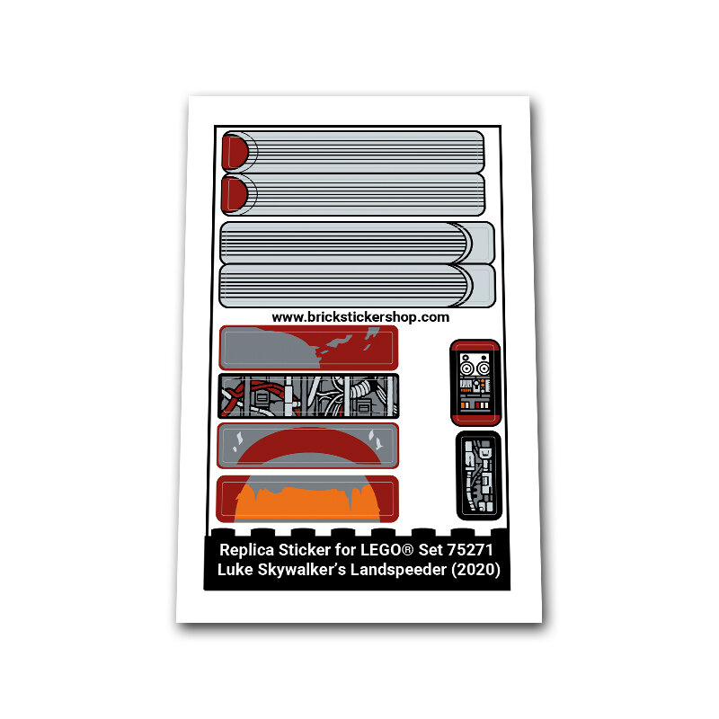 Replica Sticker voor Set 75271 - Luke Skywalker&#039;s Landspeeder