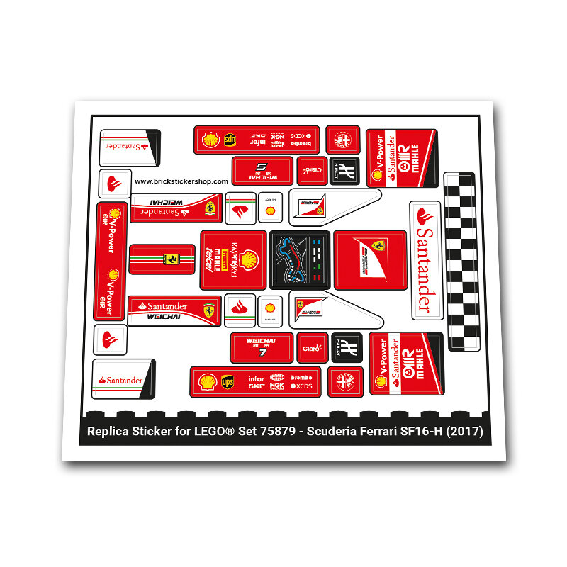 Replica Sticker voor Set 75879 - Scuderia Ferrari SF16-H