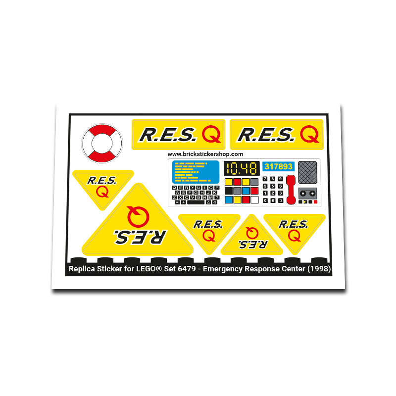 Replacement Sticker for Set 6479 - Emergency Response Center