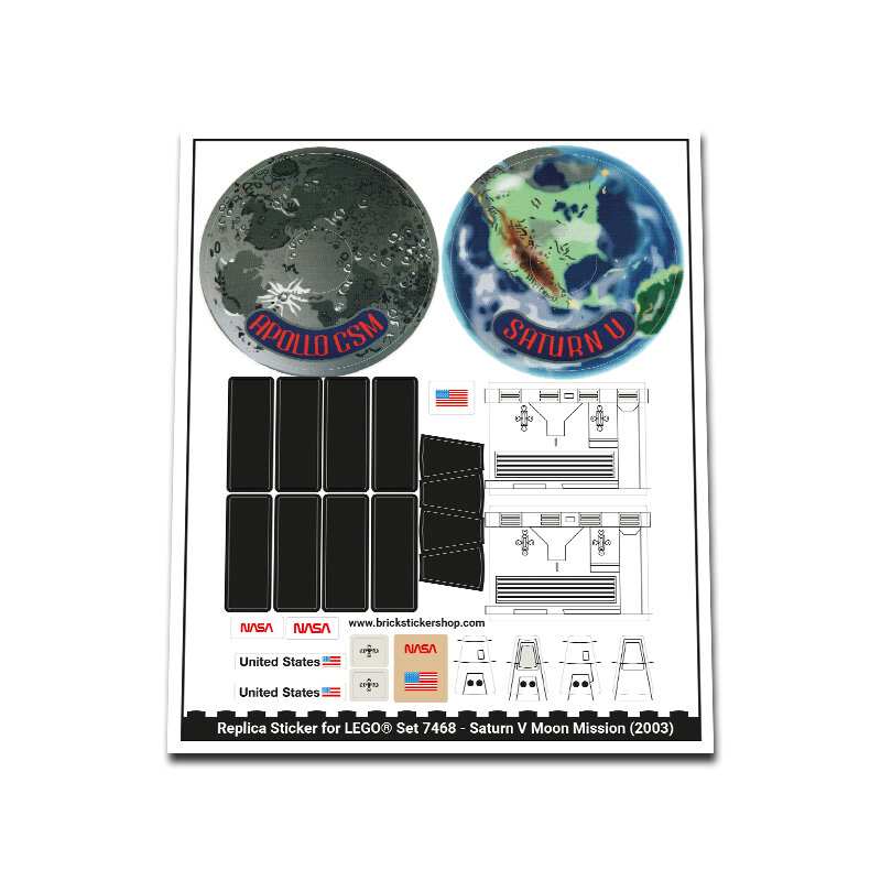 Replacement Sticker for Set 7468 - Saturn V Moon Mission