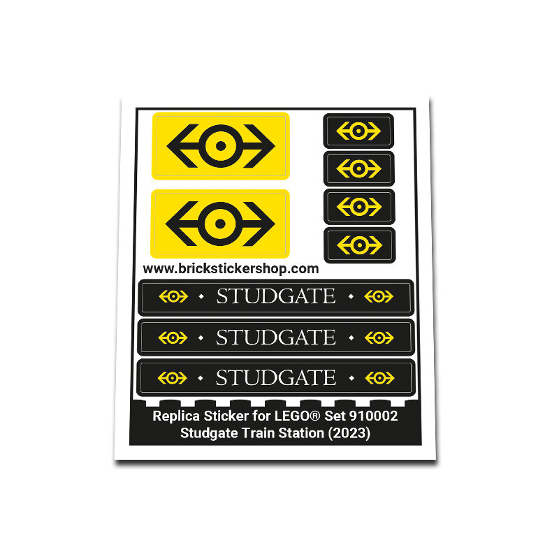 Replica Sticker voor Set 910002 - Studgate Train Station