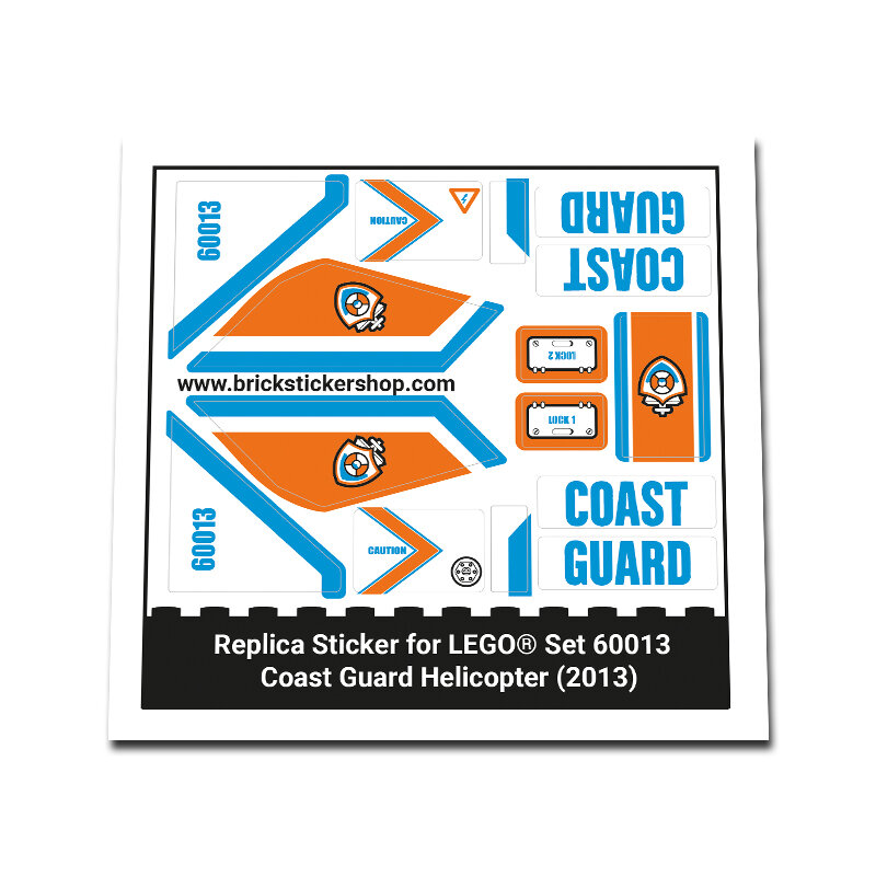 Replacement Sticker for Set 60013 - Coast Guard Helicopter