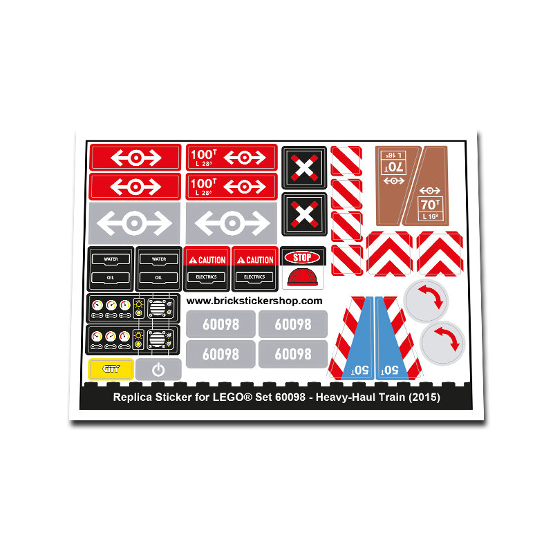 Replacement Sticker for Set 60098 - Heavy-Haul Train (White Version)