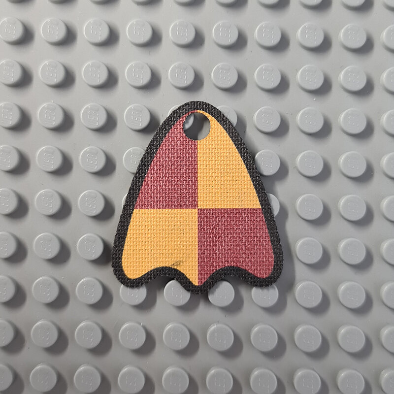 Custom Cloth -  Cape with Round Lobes and Dark Red and Bright Light Orange