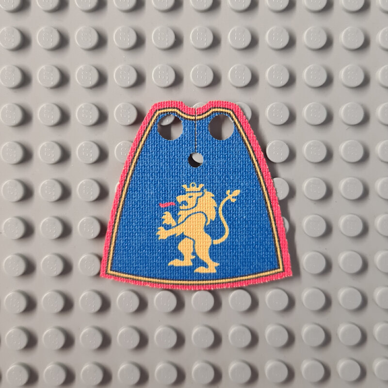 Custom Cloth - Standard Cape with Yellow Lion on Blue and Red Pattern