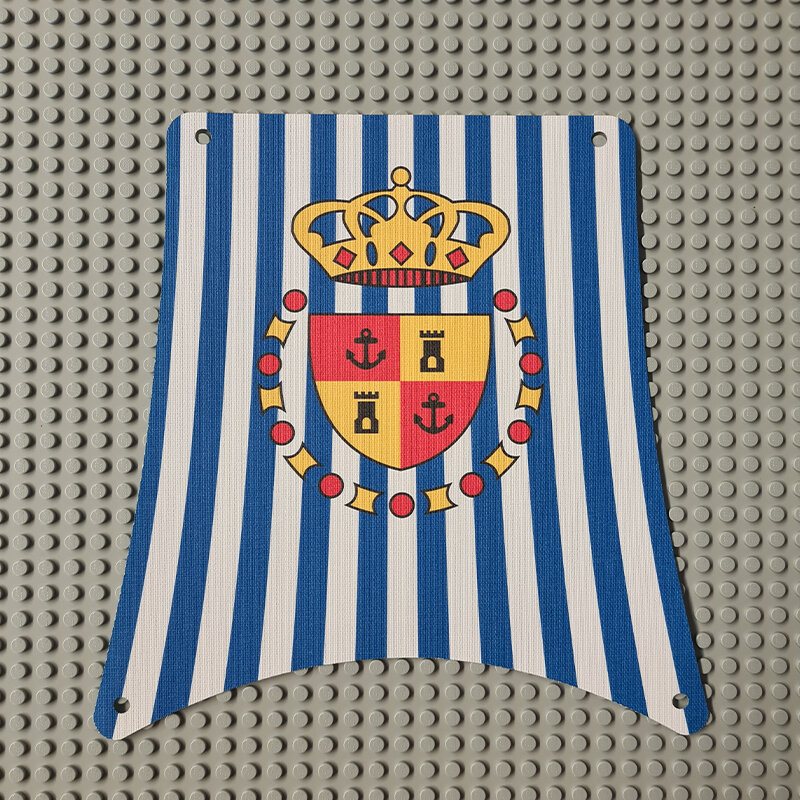 Replica Sailbb02 - Cloth Sail Main with Blue Stripes and Crown Shield Pattern