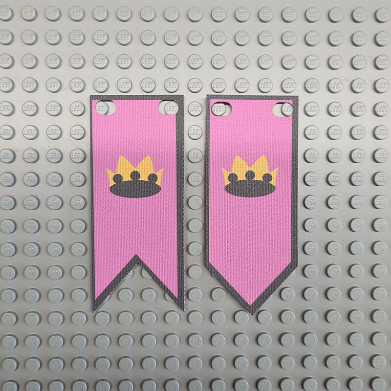 Custom Cloth - Banner with Yellow Castle Crown on Pink