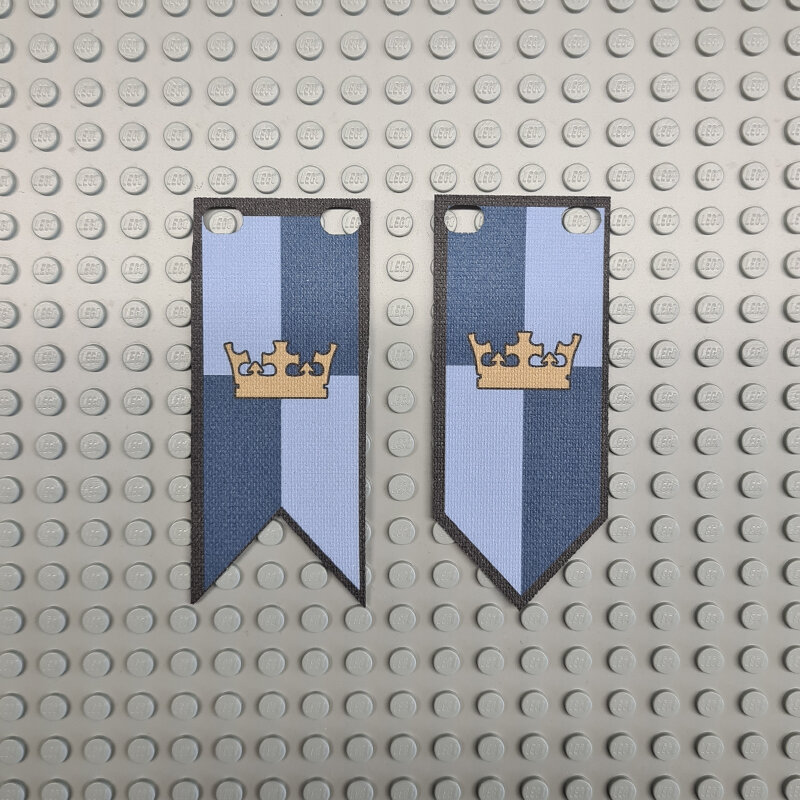 Custom Cloth - Banner with Royal Knight&#039;s Crown Dark Blue &amp; Medium Azure