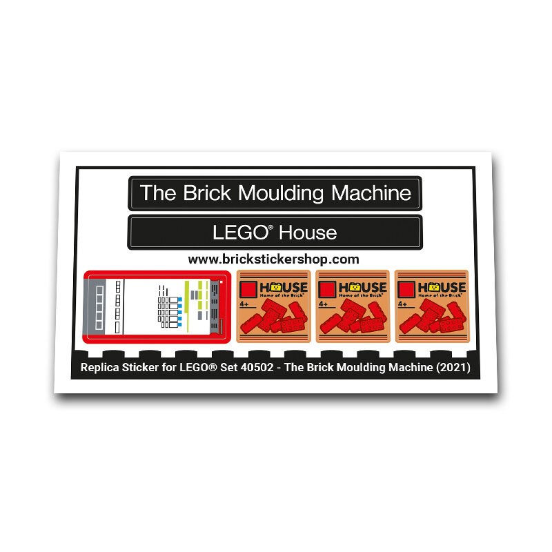 Replica Sticker voor Set 40502 - The Brick Moulding Machine