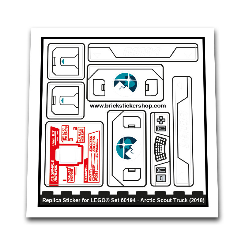 Replica Sticker voor Set 60194 - Arctic Scout Truck