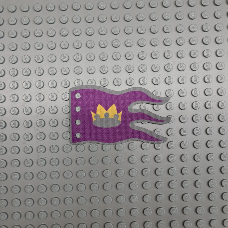 Custom Cloth - Flag 8 x 5 Wave with Yellow Castle Crown on Purple