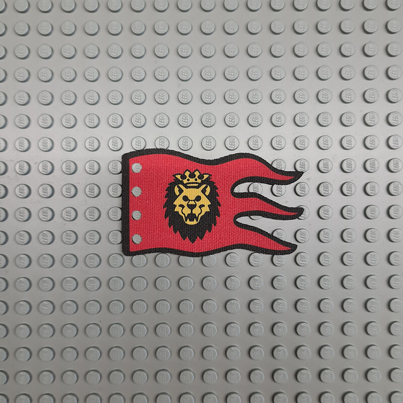 Custom Cloth - Flag 8 x 5 Wave with Lion Head on Red