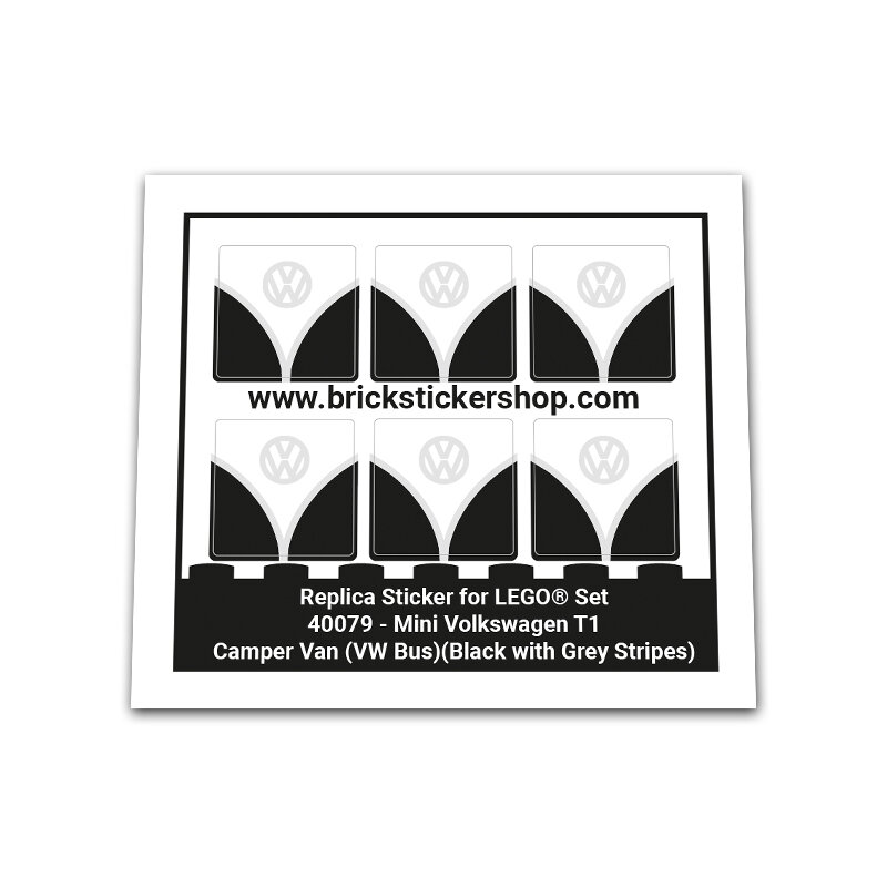 Replacement Sticker for Set 40079 - Mini Volkswagen T1 Camper Bus (VW Bus - Black Version)