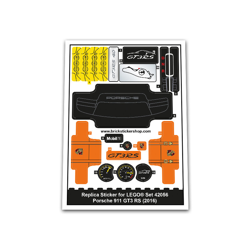 Replacement Sticker for Set 42056 - Porsche 911 GT3 RS