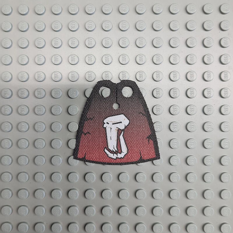 Custom Cloth - Standard Cape with Troll Head on Dark Red and Black Pattern