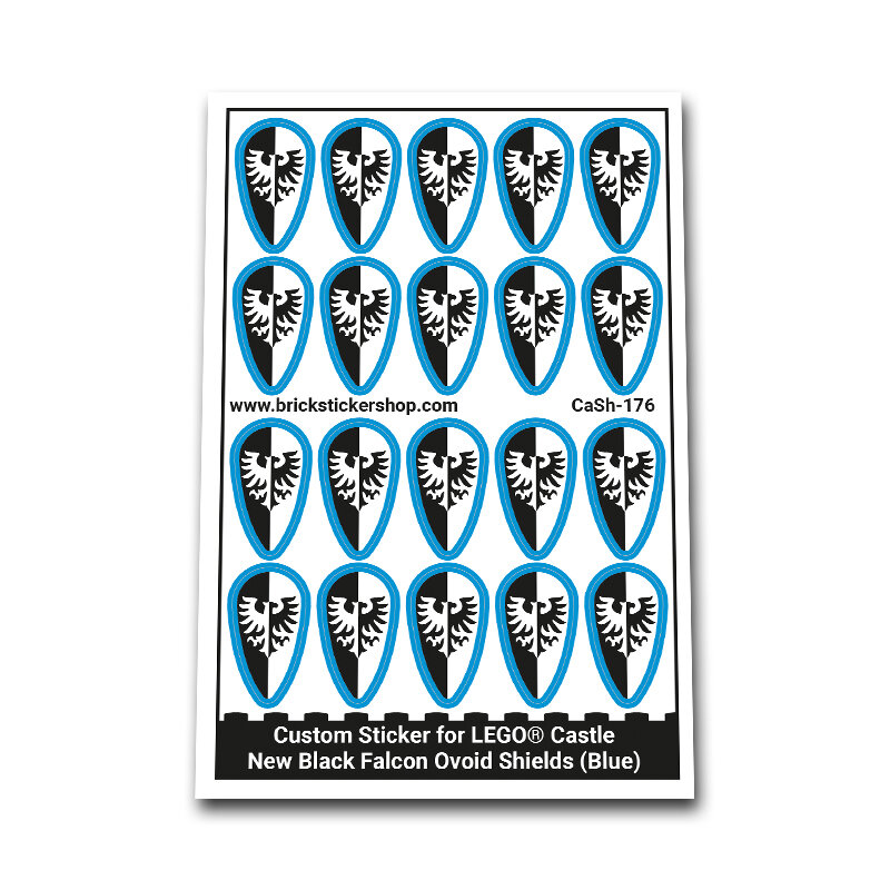 Custom Sticker - New Black Falcon Ovoid Shields (Blue)